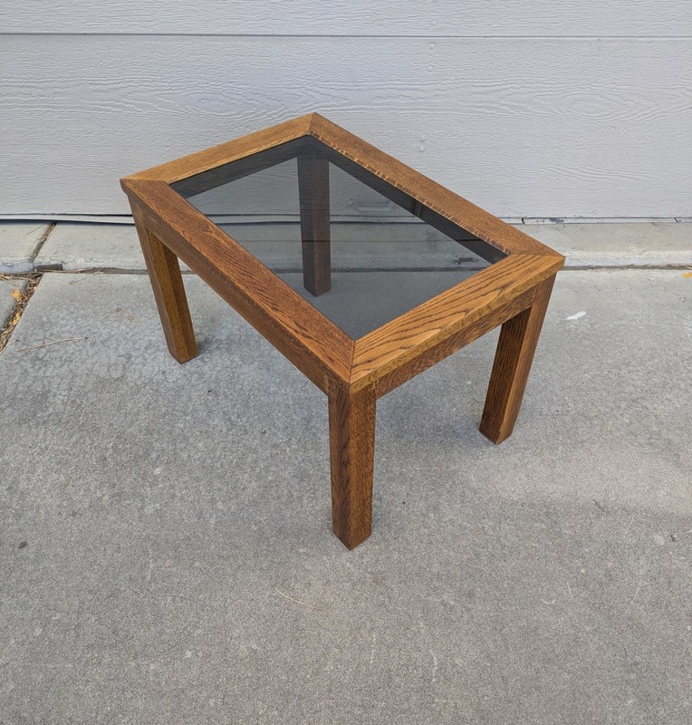 Vintage Mid Century Modern Rustic Mission Solid Oak Wood Side Table C45