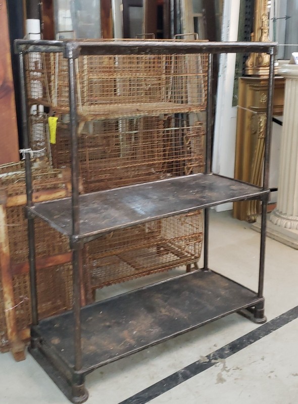 Salvaged Factory Cast Iron Three Tiered Etagere Shelf gallery