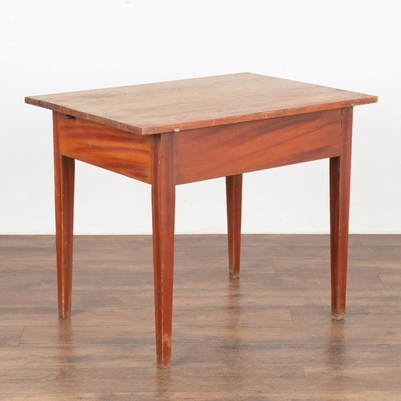 Original Red Painted Side Table With Drawer, Sweden dated 1856 gallery