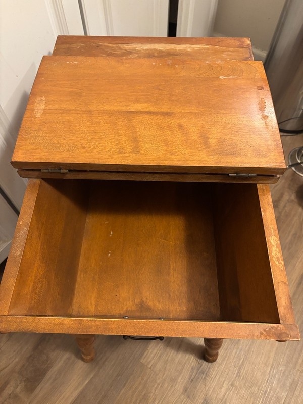 Maple Dough Proof Box Rustic End Table Lift Top 22" x 22.5" x 12” gallery