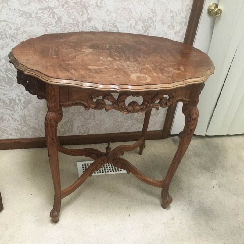 French Parlor Table Early 1900s Center Table Solid Oak