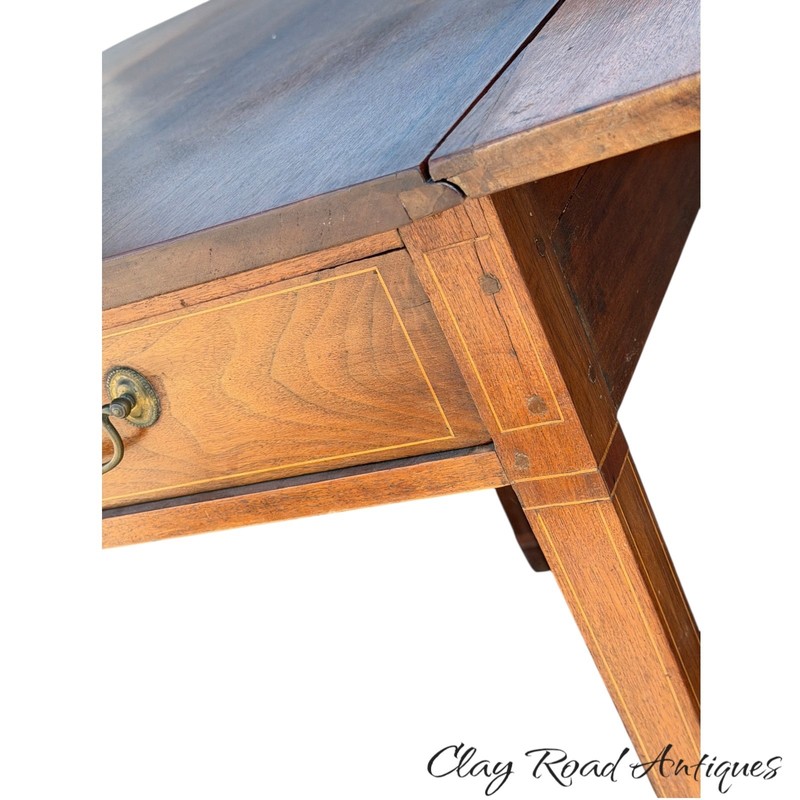 Antique Walnut inlaid Pembroke table PA 1800 line inlay Hepplewhite federal gallery