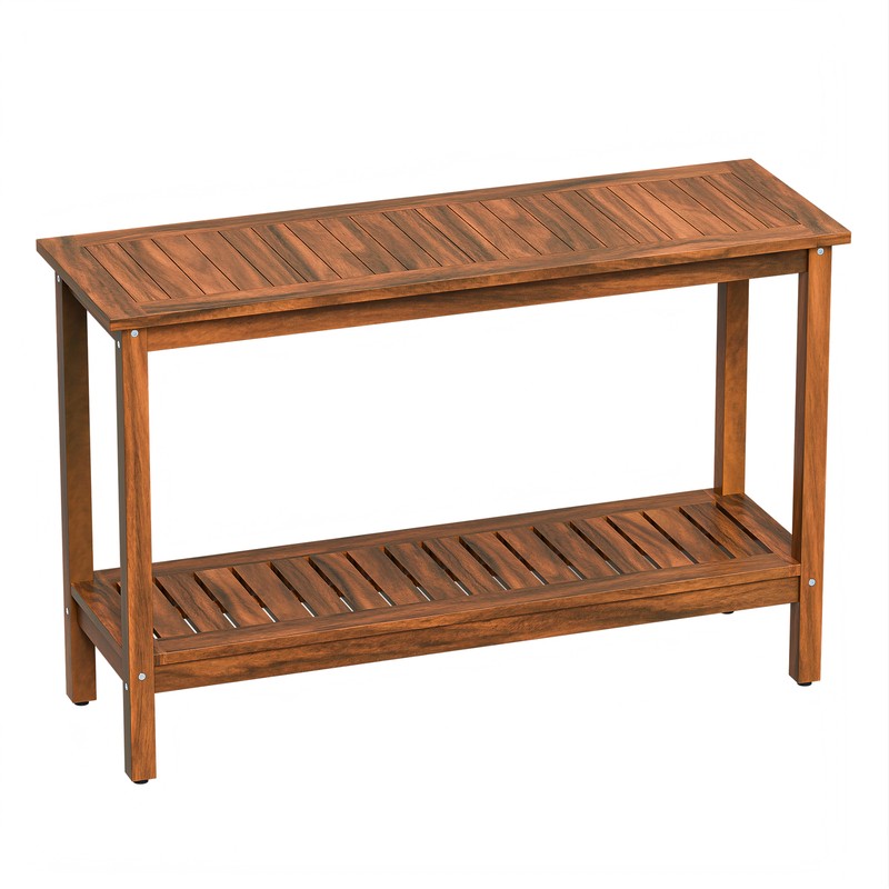 48in Wooden Console Table Indoor Outdoor Multifunctional w/Foot Sliders Natural