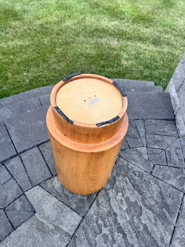 Vintage Wood Drum Cylinder Table/ Stool Paul Mayen Style H22” X D12.5” gallery