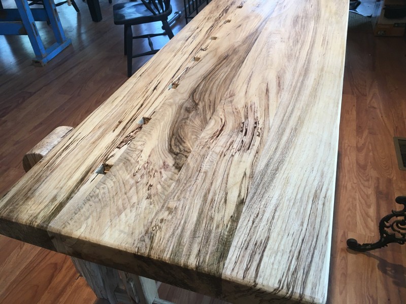 VINTAGE CARPENTER LEFT HAND WORKBENCH (amazing ambrosia ash) gallery
