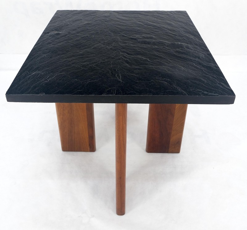 Adrian Pearsall Solid Walnut Slate Like Top Composite Top End Side Table Mint gallery