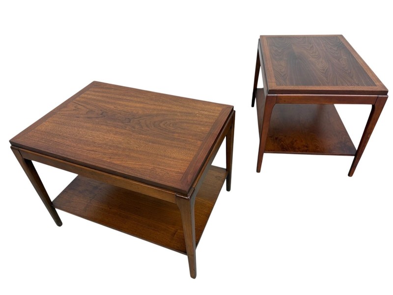 Mid-Century Modern Lane Rhythm Walnut Side Tables - Set of 2 - Refinished! gallery