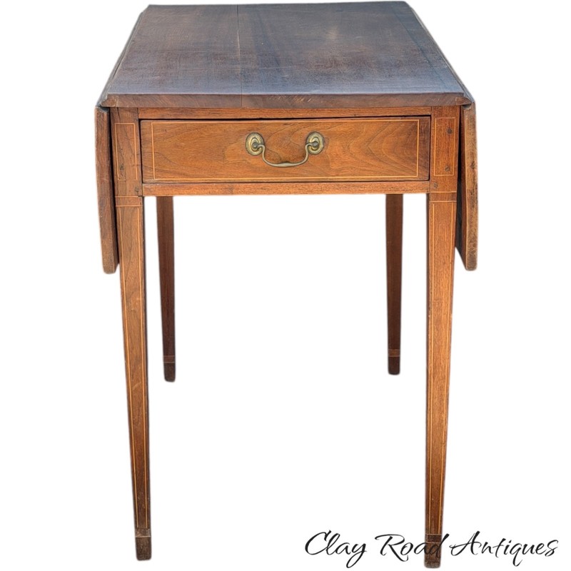 Antique Walnut inlaid Pembroke table PA 1800 line inlay Hepplewhite federal