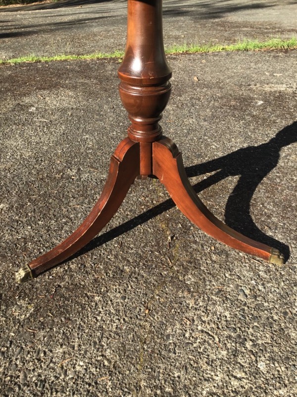 Mersman German-Made Regency Style, Drum Pedestal Table, Laminate Top gallery