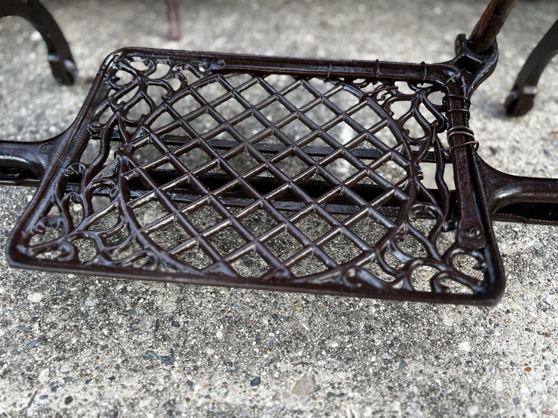 Vintage Treadle Sewing Table Glass Top w/ Mug Hooks Coffee Station Display Shelf gallery