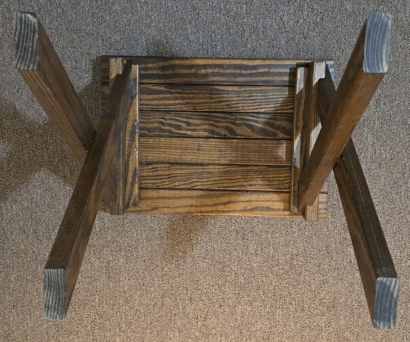 Antique Sawbuck Primitive Table Wood Side Plant Stand Trestle X Leg Cross Rustic gallery