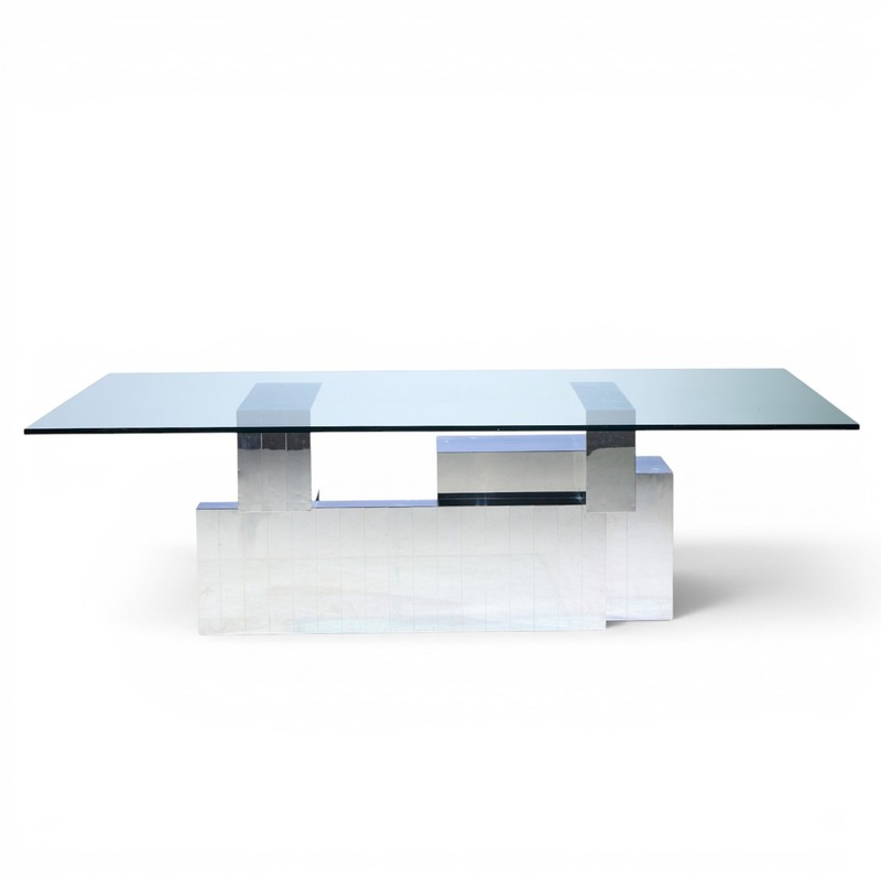 Paul Evans for Directional Cityscape Mid Century Chrome Dining Table gallery