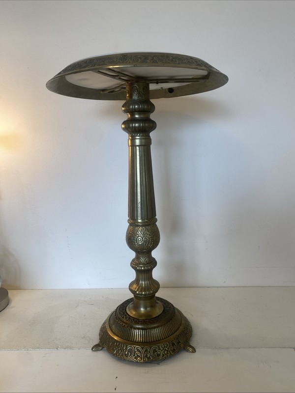24 Inch Tall Brass coffee table stand with marble top gallery