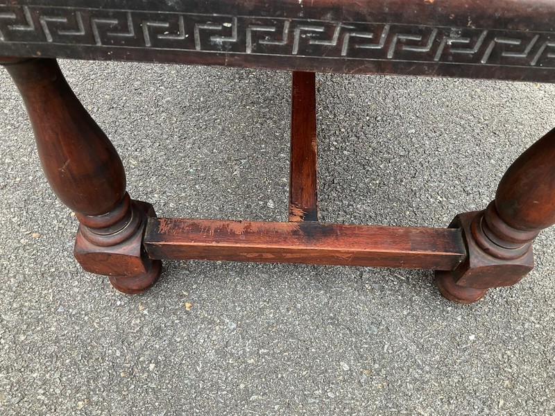 Vintage Mid Century Peruvian Hand Tooled Leather Top Coffee Table gallery