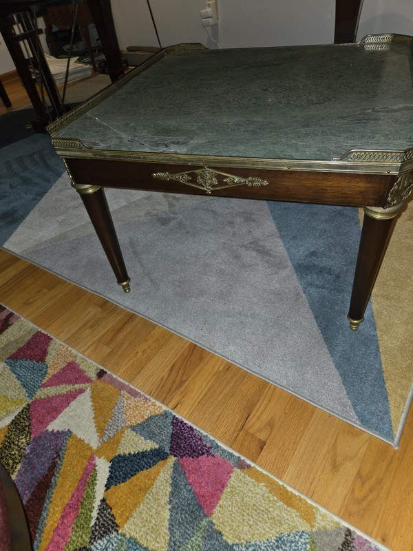 EXQUISITE French Green Marble Louis XVI Coffee Table gallery