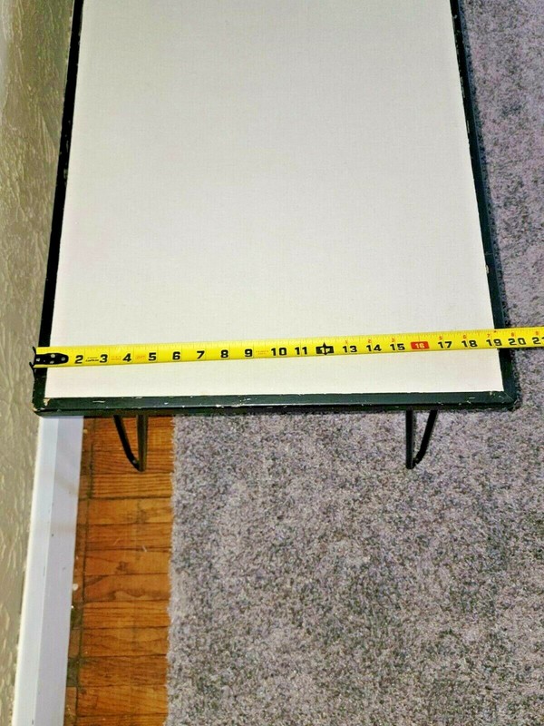 MCM Vtg Coffee Table Retro Formica Top Gray w Metal Hairpin Legs Home Furniture gallery