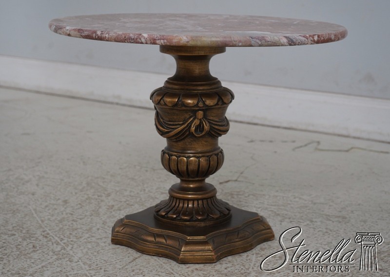67239: Pair Italian Style Oval Marble Top Occasional Tables gallery