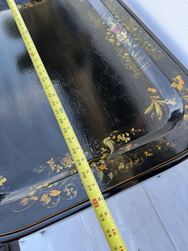 Maitland Smith Chinoiserie Removable Serving Tray Table Gold & Black gallery