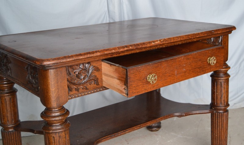 Antique Quarter sawn Oak Library Table gallery