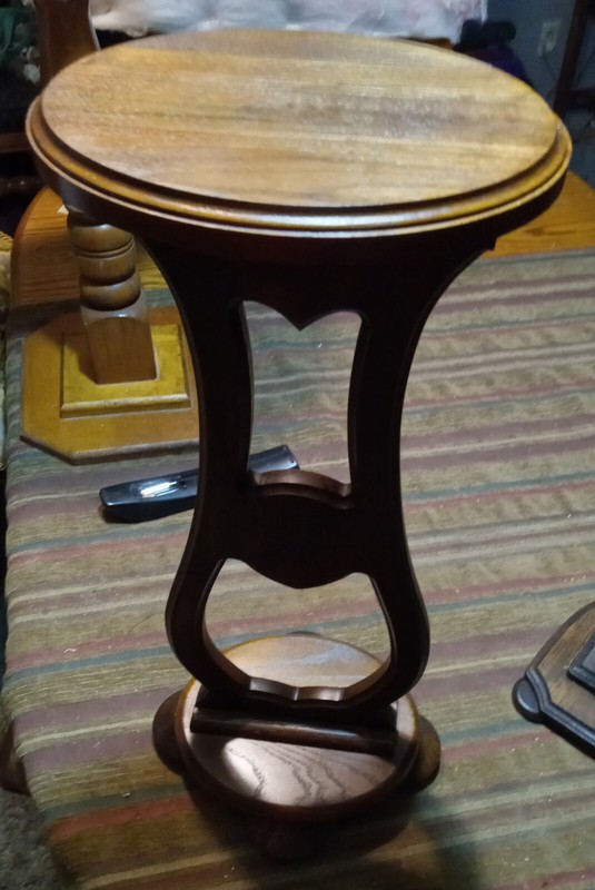 Walnut and Oak Oval Top Plant Stand (PS11)