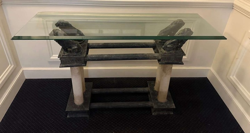 Mid 20th Century Black Lion Console Table gallery
