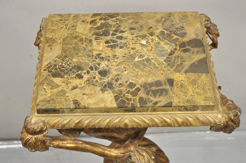 Maitland Smith Italian Grotto Style Branch and Bird Figural Pedestal Side Table gallery