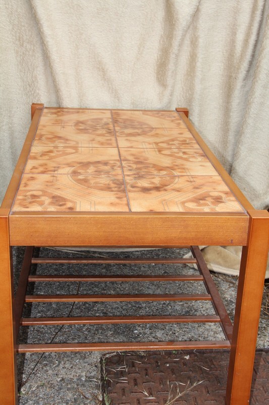 Vintage Mid Century Danish Solid Teak tiled Coffee Table. gallery