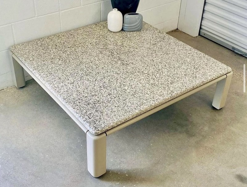 VINTAGE MODERN 1986 BRIAN KANE METROPOLITAN FURN. GRANITE SQUARE COFFEE TABLE