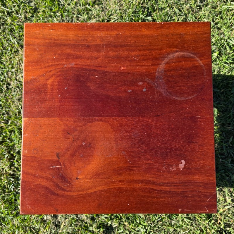 Vintage Solid Mahogany Cube Side Table/Stool -Minimalist Modern Design 16" x 16" gallery