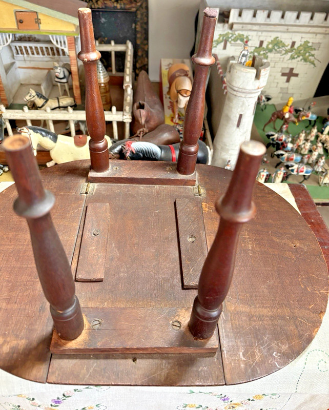 ANT DOLL DROPLEAF WALNUT TABLE, EXC FOR AGE, HEIRLOOM QUALITY, 16.5 X 12 X 9" OP gallery