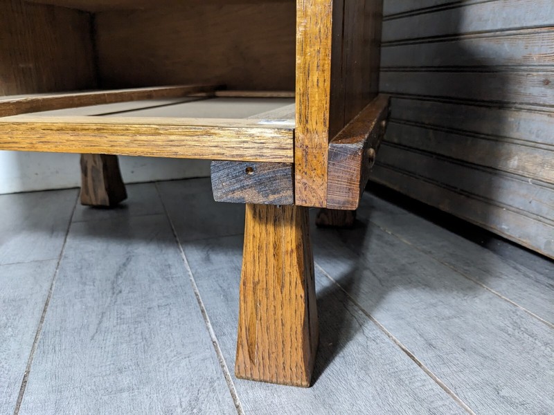 Vintage Rustic Country Ranch Oak Style 2-Tier Step End Table Nightstand B gallery