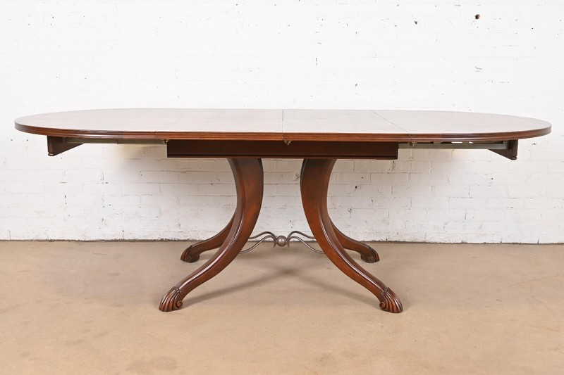 Italian Provincial Carved Cherry Wood Dining Table by Emanuel Morez, Refinished gallery