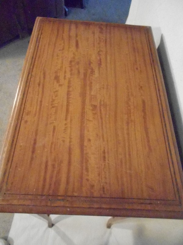 ANTIQUE 19th CENTURY SATINWOOD CLASSICAL REGENCY SEWING STAND gallery