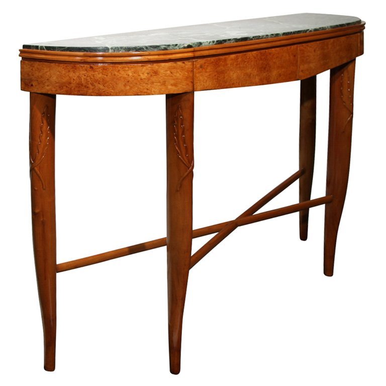 Giovanni Gariboldi Art Deco Marble and Wood Base Console by Quarti, Italy, 1940