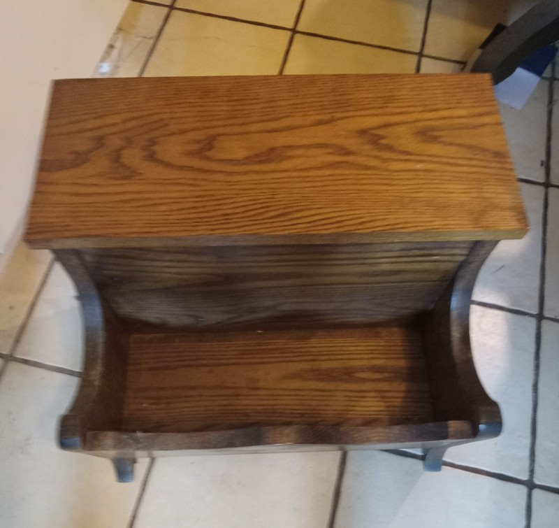 Solid Oak Magazine Rack Footstool / Side Table (MRT-30)