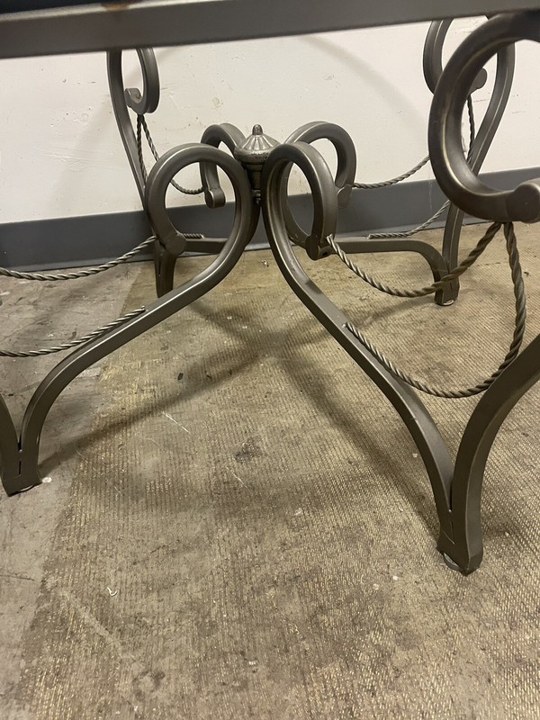 Wrought Iron Round Coffee Table thick Glass top 36” Diameter gallery