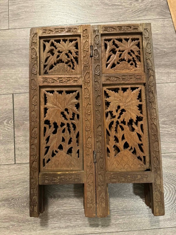 Vintage Anglo Indian Carved Wood Table gallery