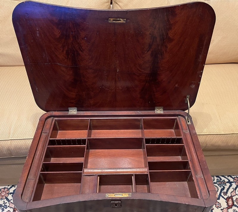 Circa 1840 Exquisite Mahogany Sewing Stand or Work Table gallery