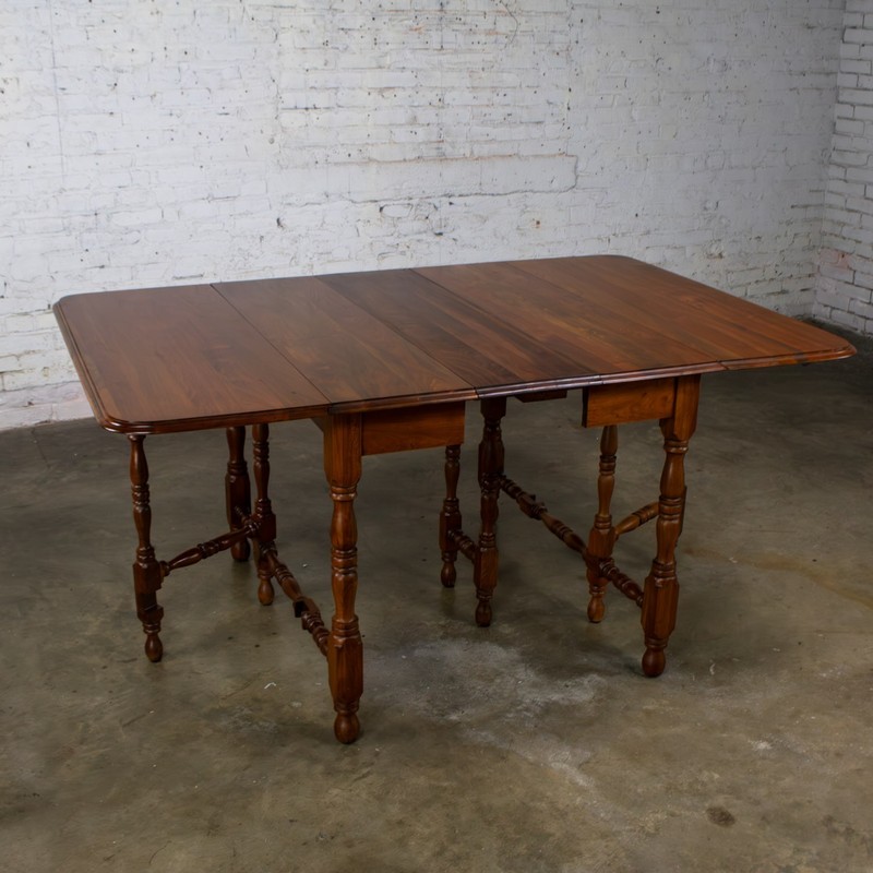 William Mary Style Dining Table Walnut Drop Leaf Expanding Gateleg by Abernathy gallery