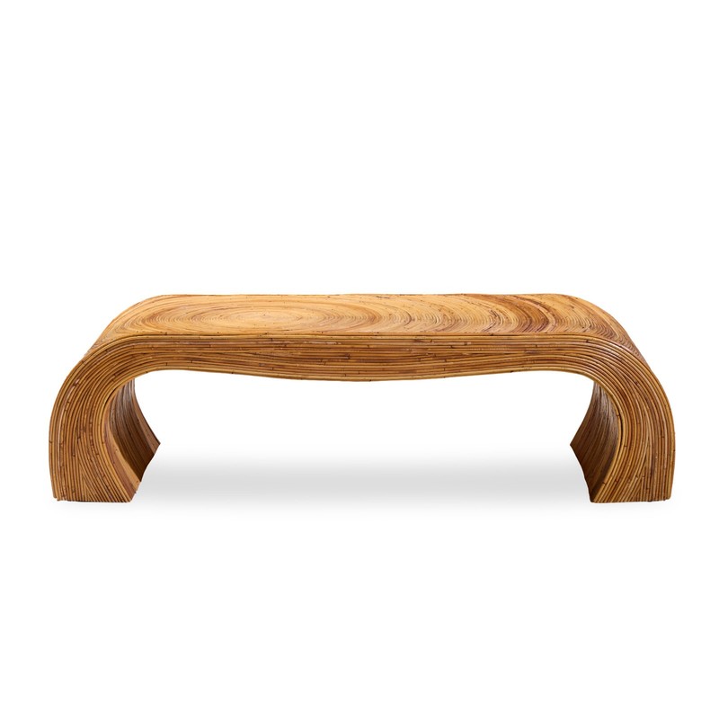 Gabriella Crespi Style Mid Century Pencil Reed Rattan Coffee Table gallery