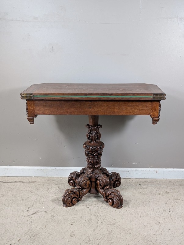 French Antique Renaissance Revival/Black Forest Game/Side Table/Console gallery
