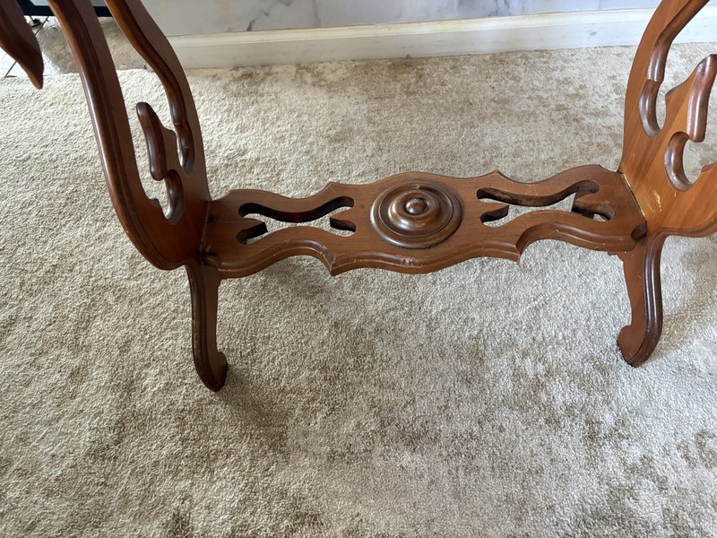 Antique Victorian walnut parlor table gallery