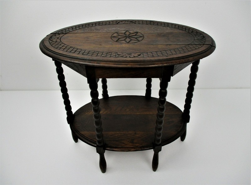 Ornate hand Carved Wooden Table 6 Legs Bobbin Legs Coffee Side Table WOW gallery