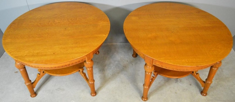 Antique Entrance Tables, Oak Center Tables – Rare #21176 gallery