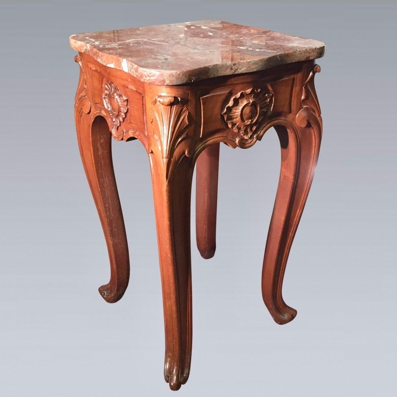 Louis XV Carved Walnut and Red Marble Harness - circa 1900 gallery