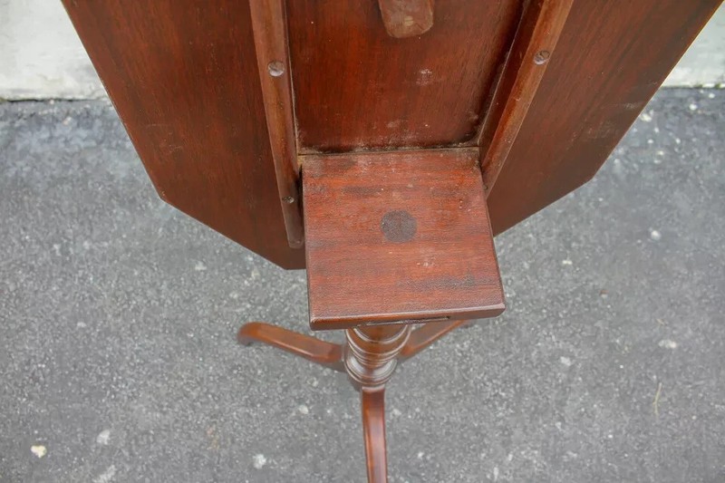 Antique 19th Century English Walnut Tilt-Top Side Table – Refinished gallery