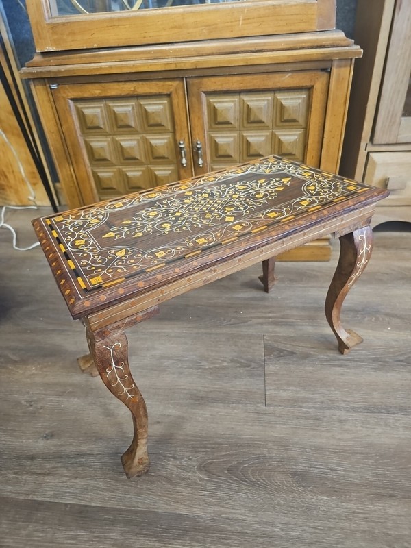 Small Antique Anglo-Indian Inlaid Wood Coffee Table B280