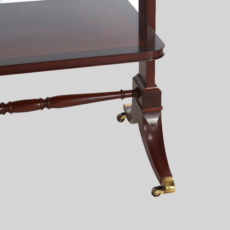 Baker Regency Style Mahogany & Brass Two-Tiered Server Signed 20thC gallery