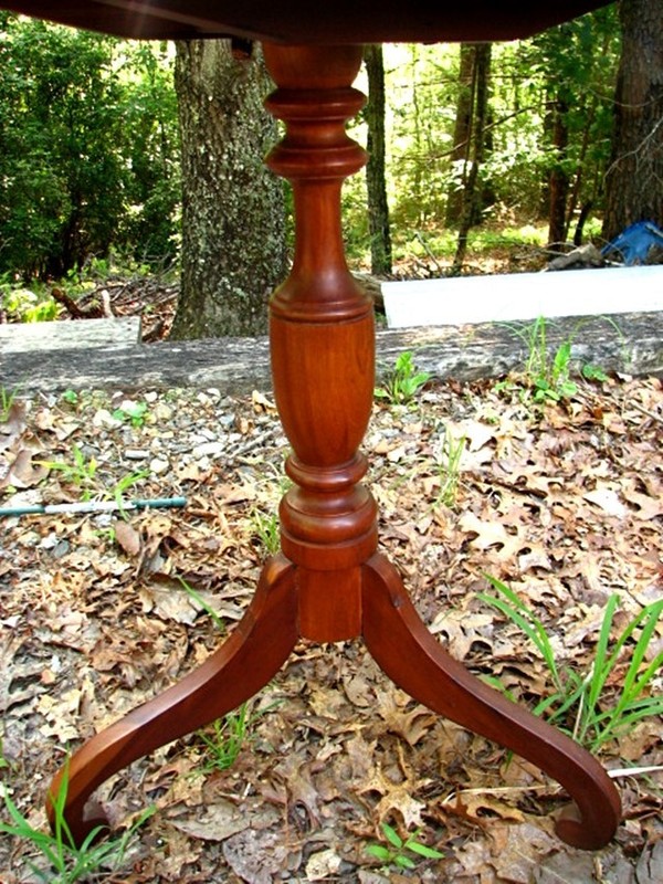 CHERRY CANDLE STAND SHAPED TOP NEW YORK c.1830 gallery