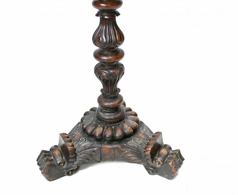 Antique Indian Teapoy Table Carved Padouk Colonial Furniture gallery